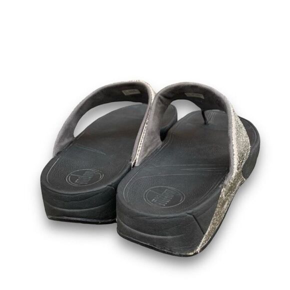 FitFlop Lulu Shimmer Print Flip Flop Comfort Platform Sandal Women’s size 10 - Picture 3 of 14